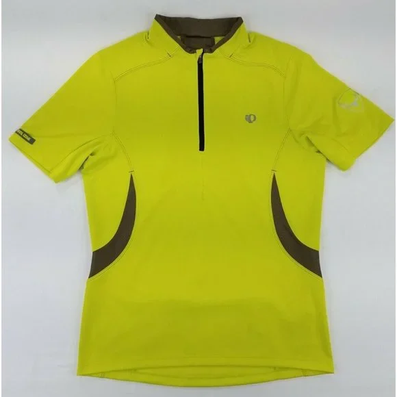 Pearl Izumi Men’s Short Sleeves 1/4 Zip Cycling Jersey Size M Neon Green B1 - Picture 1 of 12